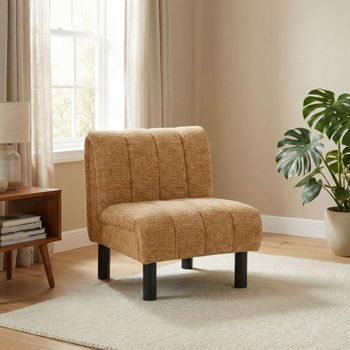 Lily Mustard Fabric Accent Armless Chair