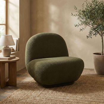 Maisie Green Fabric Accent Armless Chair