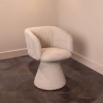 Madeline Cream Fabric Swivel Chair