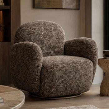 Bramley Swivel Accent Chair Chocolate Brown Chenille Fabric