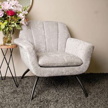 Amalfi Grey Chenille Fabric Accent Chair