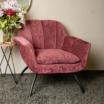 Amalfi Pink Chenille Fabric Accent Chair