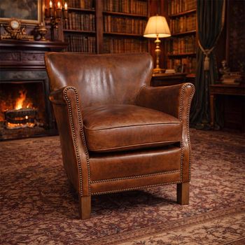 Accent Brown Leather Armchair