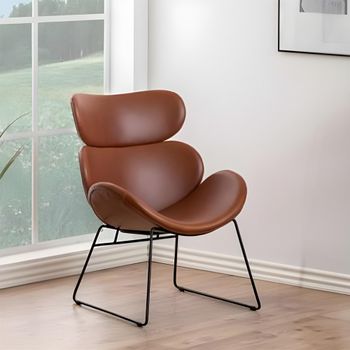 Cazar Vintage Brandy Faux Leather Lounge Chair