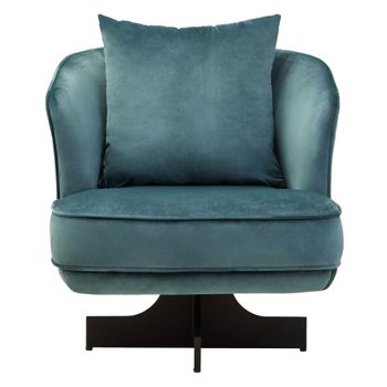 Hale Azure Velvet Fabric Swivel Lounge Chair