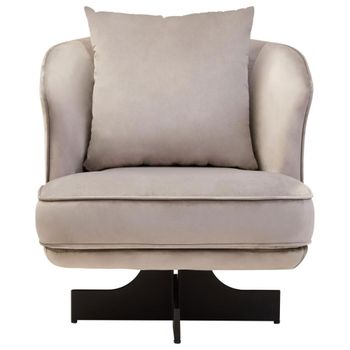 Hale Grey Velvet Fabric Swivel Lounge Chair