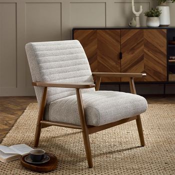 Ivy Sand Tweed Fabric Armchair