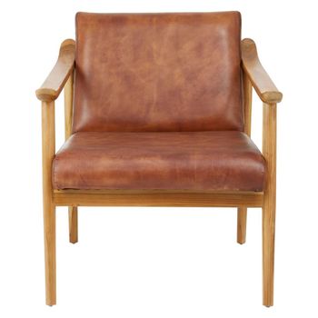 Kendari Brown Leather Lounge Chair