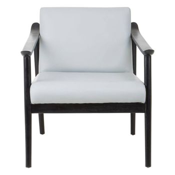 Kendari Grey Leather Lounge Chair