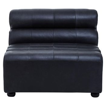 King Chair Armless Distressed Slate Grey Leather