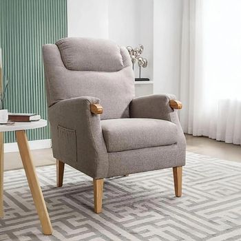 Lisbon Fireside Taupe Fabric Armchair