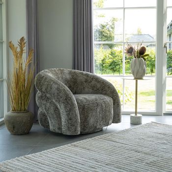 Valletta Dark Grey Fabric Swivel Lounge Chair