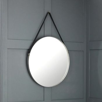 Opera Hanging Silver Round Mirror