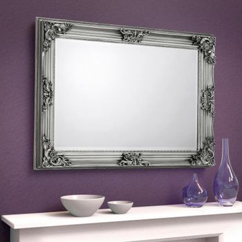 Rococo Pewter Rectangular Wall Mirror