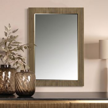 Ironville Brass Ribbed Wall Mirror
