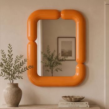 Ayla Orange Metal Wall Mirror - 80cm x 100cm