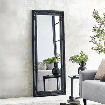 Palais Leaner Antique Black Wood Mirror - 70cm x 170cm