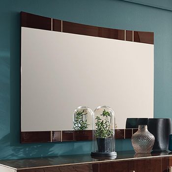 Bellagio Italian High Gloss Walnut Wooden Large Wall Mirror