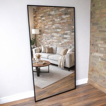 Black Metal Large Leaner Mirror - 100cm x 170cm