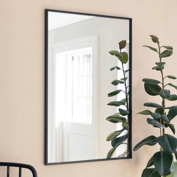 Avening Black Rectangular Wall Mirror - 120cm x 80cm