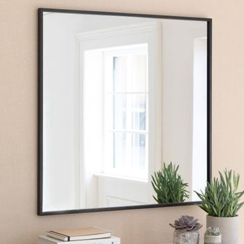 Avening Black Square Wall Mirror - 90cm x 90cm