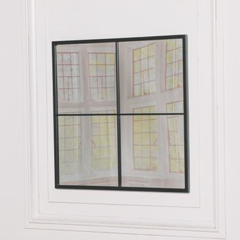 Window Black Metal Square Mirror - 60cm x 60cm