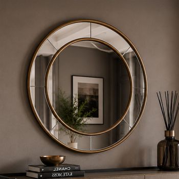 Grace Gold Round Wall Mirror