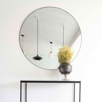 Jersey Black Round Wall Mirror - 100cm x 100cm