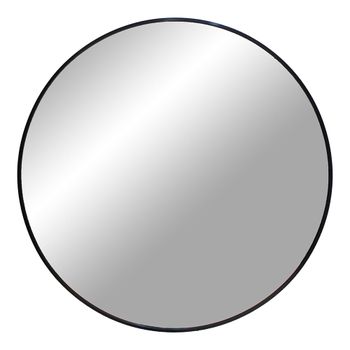 Madrid Black Round Wall Mirror - 80cm x 80cm