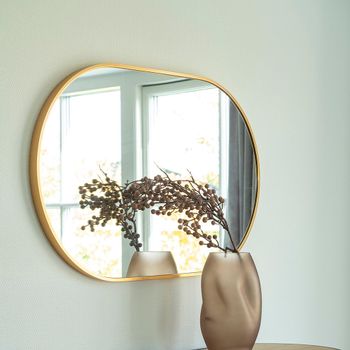Madrid Brass Oval Wall Mirror - 50cm x 80cm