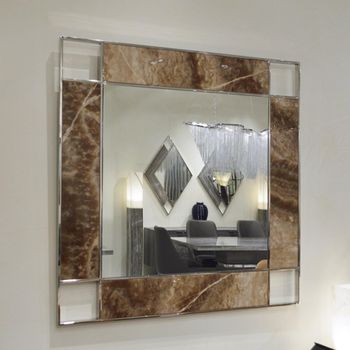 Inlay Marble Square Wall Mirror - Sizes Available