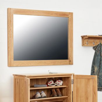 Mobel Oak Rectangular Wall Mirror - 81cm x 112cm
