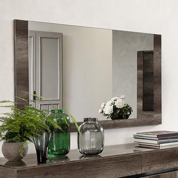 Modern Medea Vintage Oak Wall Mirror - 144cm