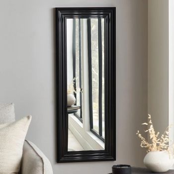 Tokyo Black Tall Rectangular Wall Mirror - 45cm x 115cm