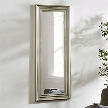 Tokyo Pewter Tall Rectangular Wall Mirror - 45cm x 115cm