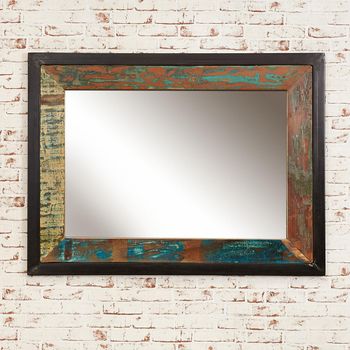 Urban Chic Reclaimed Wood Rectangular Wall Mirror - 55cm x 150cm