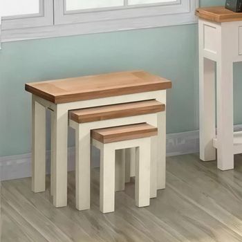 Lundy Ivory Painted Nest of Tables - Set of 3