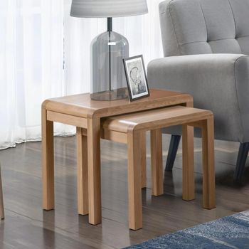 Curve Oak Small Nest of Tables - Set of 2