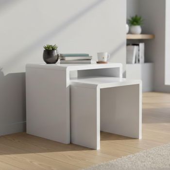 Manhattan White Gloss Nest of Tables - Set of 2