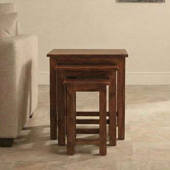 Indian Sheesham Chunky Nest of Tables - Set of 3