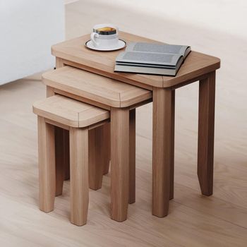 Arden Oak Nest of Tables - Set of 3