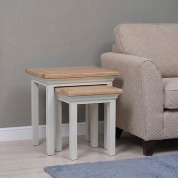 Cotswold Oak and Painted Nest of Tables - Set of 2