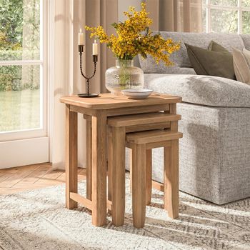 Appleby Oak 3 Tier Nest of Tables - Set of 3
