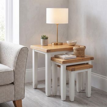 Melbourne White Painted 3 Tier Nest of Table