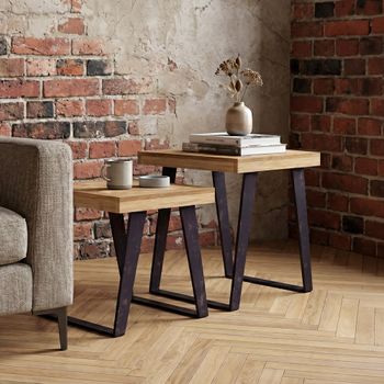 Agra Parquet Nest of Tables - Set of 2