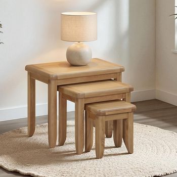 Hopewood Oak 3 Tier Nest of Table