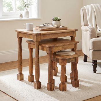 Nalandra Mango Wood 3 Tier Nest of Table
