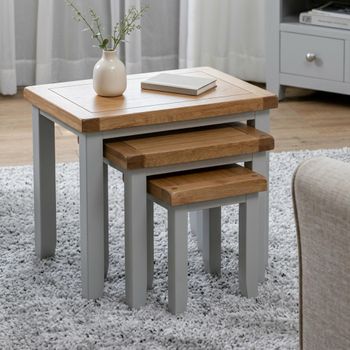 Melbourne French Grey Painted 3 Tier Nest of Table