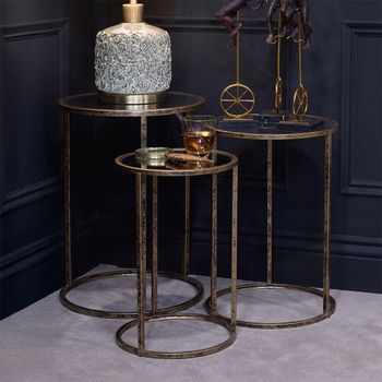 Antique Gold Nest of Tables - Set of 3
