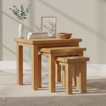 Appleby Oak Nest of Tables Set of 3